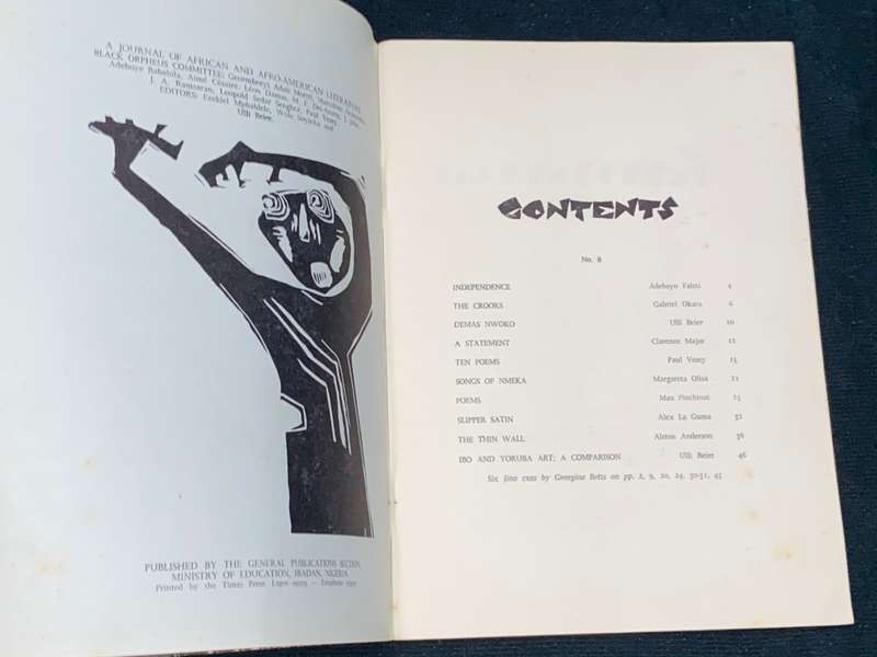 BLACK ORPHEUS A JOURNAL OF AFRICAN AND AFRO-AMERICAN LITERATURE NO.8 and 3 other titles