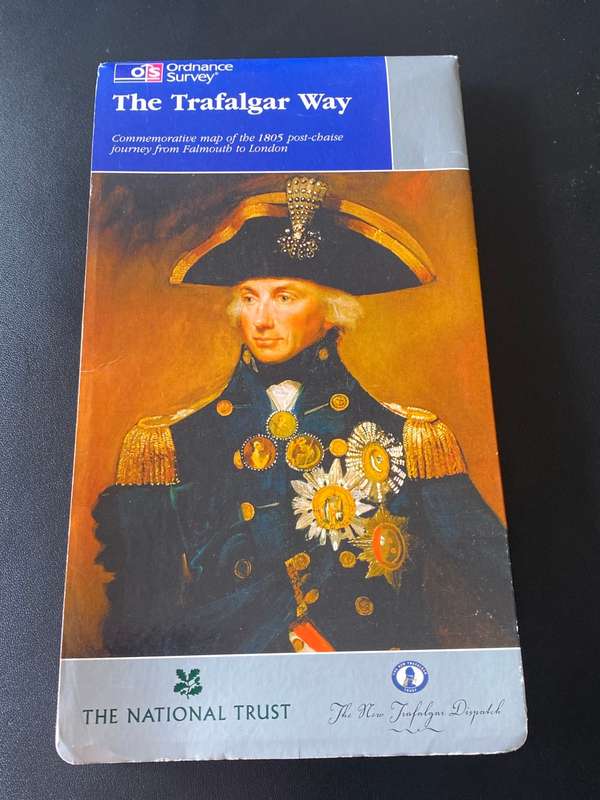 THE TRAFALGAR WAY COMMEMORATIVE MAP OF THE 1805 POST-CHAISE JOURNEY FROM FALMOUTH TO LONDON