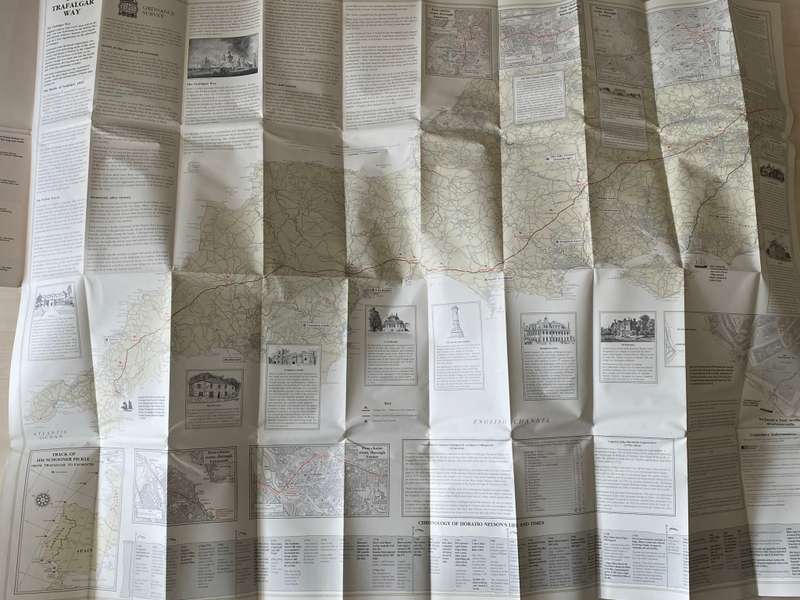 THE TRAFALGAR WAY COMMEMORATIVE MAP OF THE 1805 POST-CHAISE JOURNEY FROM FALMOUTH TO LONDON