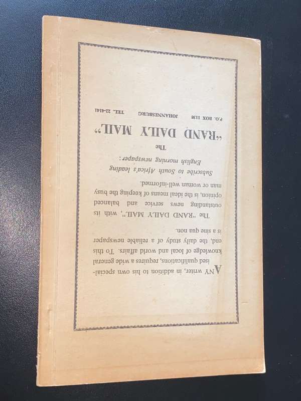 THE CLASSIC JOHANNESBURG QUARTERLY VOL1 #1 1963