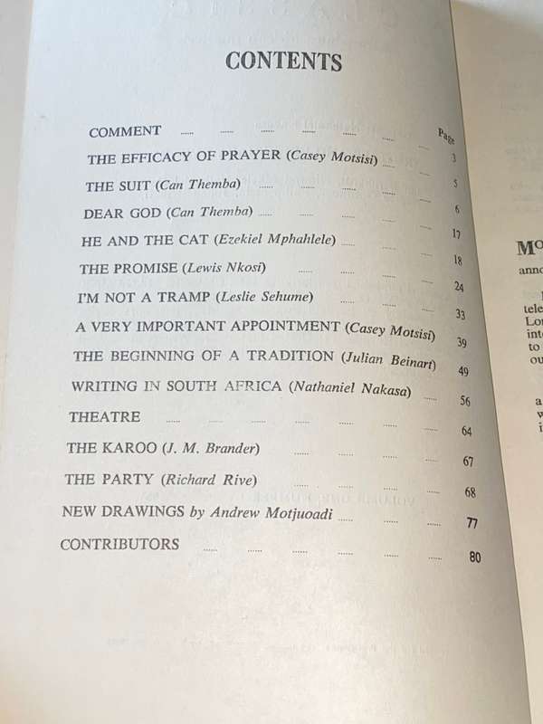 THE CLASSIC JOHANNESBURG QUARTERLY VOL1 #1 1963