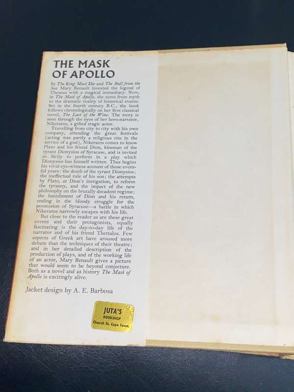 THE MASK OF APOLLO BY MARY RENAULT SIGNED