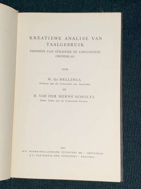 KREATIEWE ANALISE VAN TAALGEBRUIK DEUR W.GS HELLINGA EN H. AN DER MERWE SCHOLTZ 1955