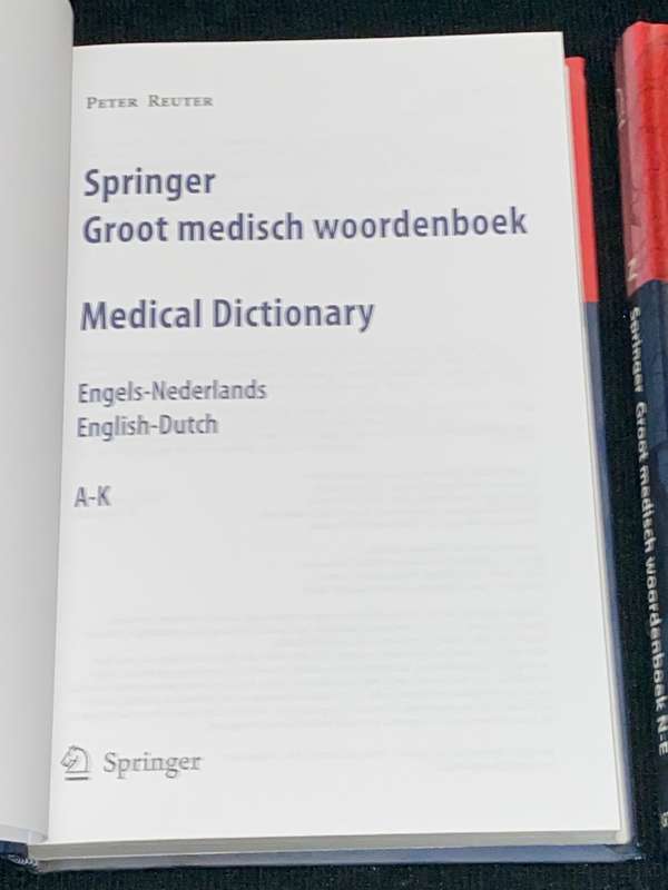 SPRINGER MEDICAL DICITONARY ENGLISH - DUTCH / DUTCH - ENGLISH 2 VOLS
