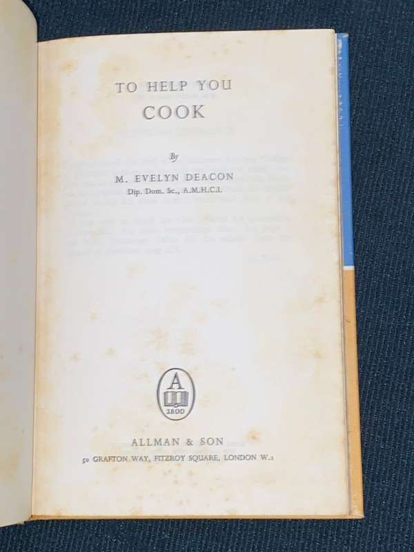 TO HELP YOU COOK BY M. EVELYN DEACON