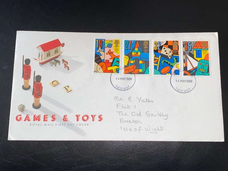 ROYAL MAIL GAMES AND TOYS FIRST DAY COVER MAY 1989