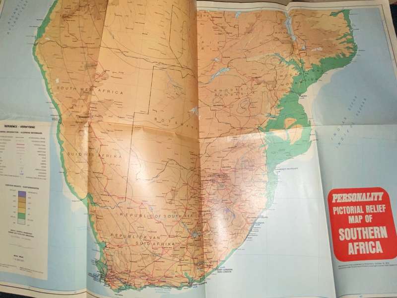 MAP OF SOUTHERN AFRICA FROM VINTAGE PERSONALITY MAGAZINE