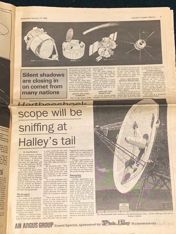 HALLEY`S COMET SPECIAL SOUVENIR FROM ARGUS PNP FEB 1986