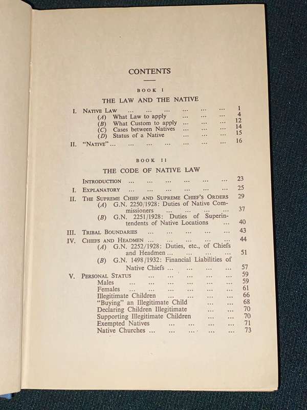 PRINCIPLE OF NATIVE LAW AND THE NATAL CODE BY W.G. STAFFORD & EMANUEL FRANKLIN