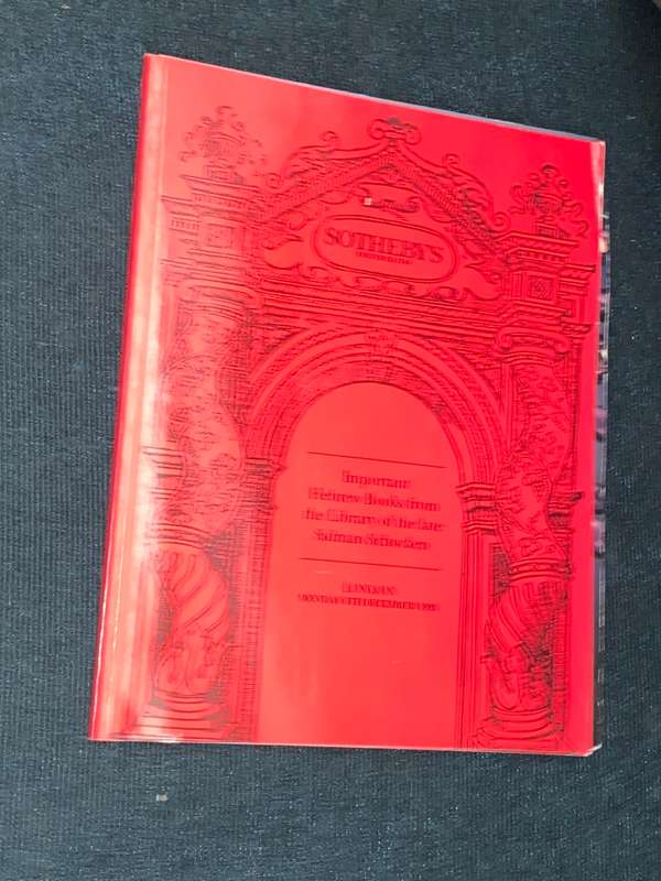 SOTHEBY`S IMPORTANT HEBREW BOOKS CATALOGUE 1993