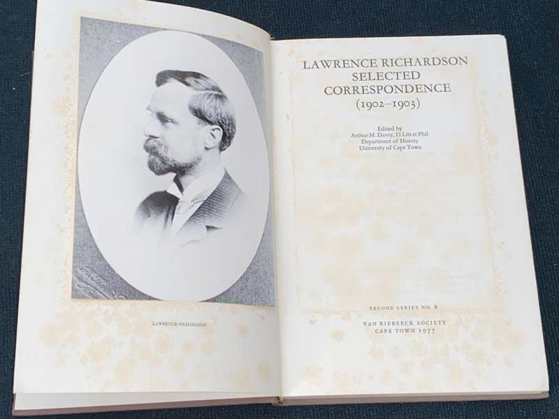 VRS/VRV #8  SECOND SERIES LAWRENCE RICHARDSON SELECTED CORRESPONDENCE 1902-1903