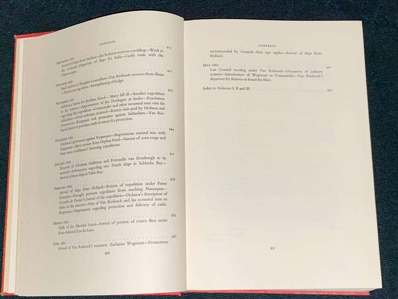 JOURNAL OF JAN VAN RIEBEECK VOLUME III 1659-1662 EDITED BY H.B. THOM 1958