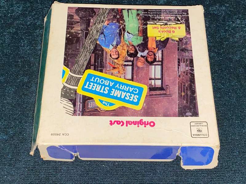 SESAME STREET CARRY ABOUT 6 BOOKS & RECORDS SET