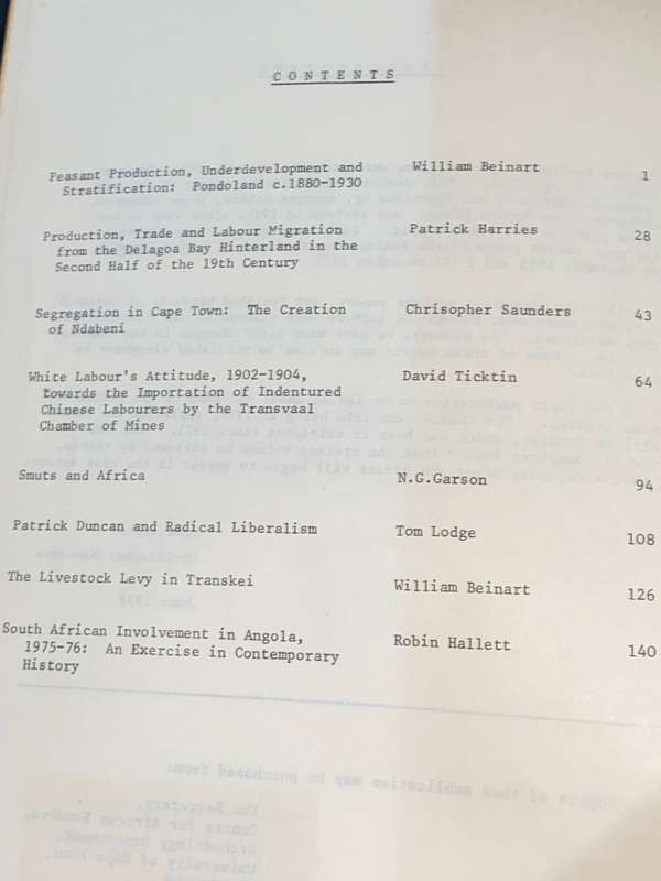 CENTRE FOR AFRICAN STUDIES - AFRICA SEMINAR : COLLECTED PAPERS VOL1/1978
