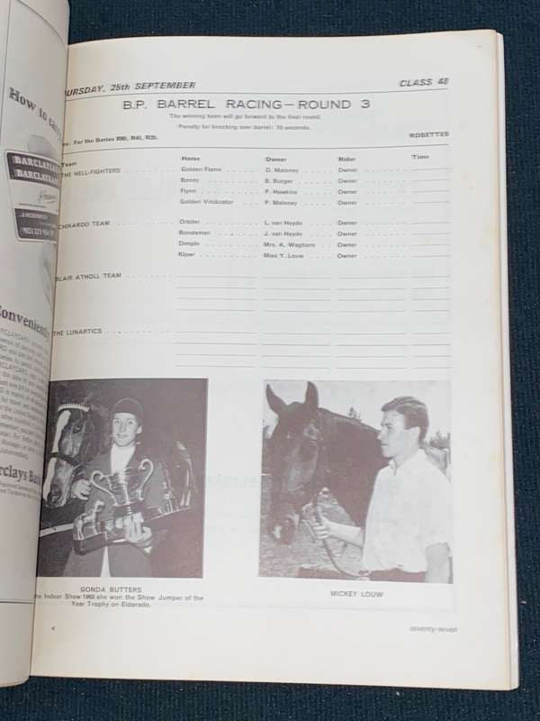 ROTHMANS INDOOR HORSE SHOW MILNER PARK 18-27 SEPTEMBER 1969