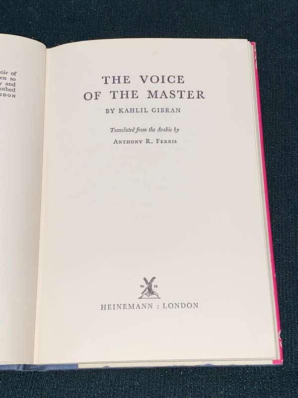 THE VOICE OF THE MASTER BY KAHLIL GIBRAN