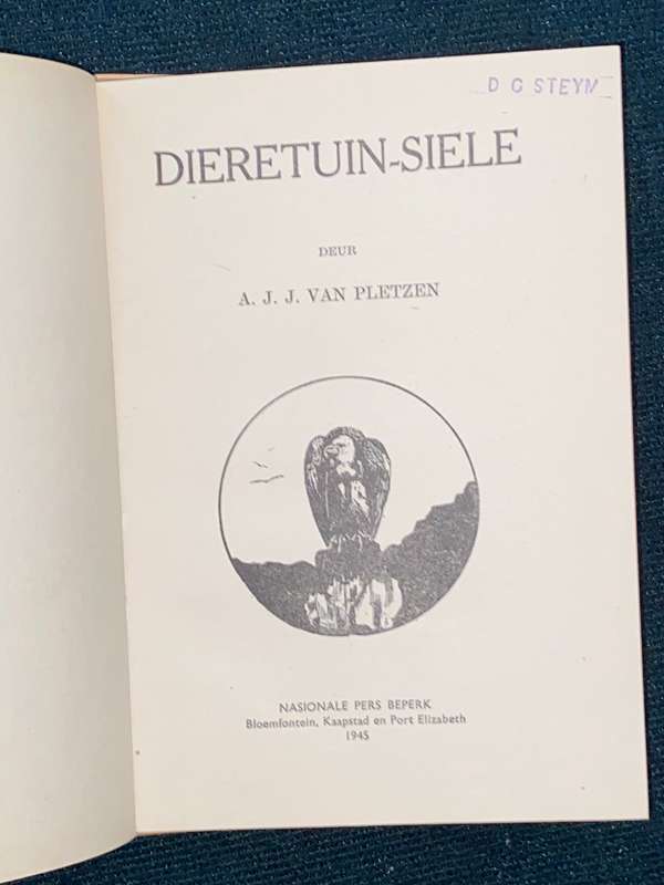 DIERETUIN-SIELE DEUR A.J.J. VAN PLETZEN