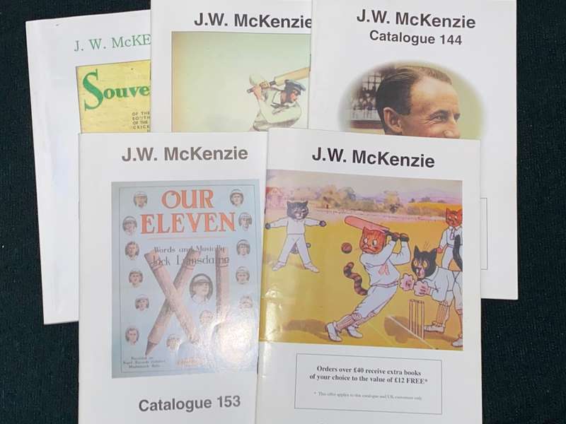 VINTAGE J.W. MCKENZIE CRICKET AUCTION CATALOGUES X 5