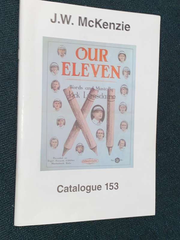VINTAGE J.W. MCKENZIE CRICKET AUCTION CATALOGUES X 5