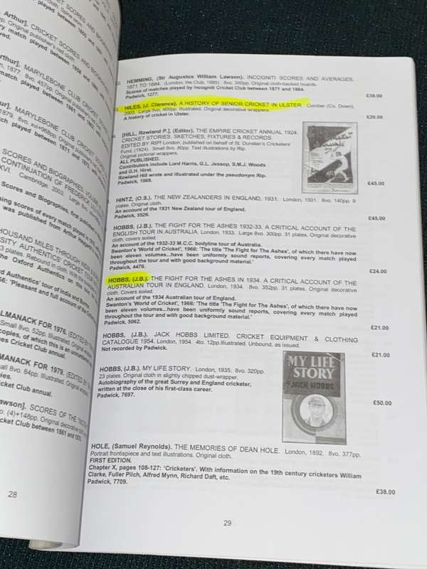 VINTAGE J.W. MCKENZIE CRICKET AUCTION CATALOGUES X 5