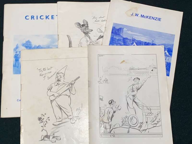 VINTAGE J.W. MCKENZIE CRICKET AUCTION CATALOGUES X 5