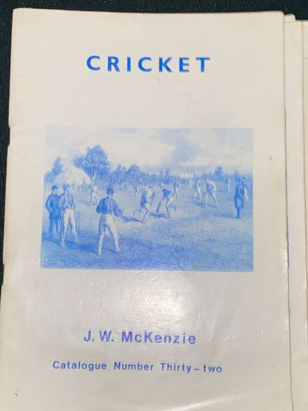 VINTAGE J.W. MCKENZIE CRICKET AUCTION CATALOGUES X 5