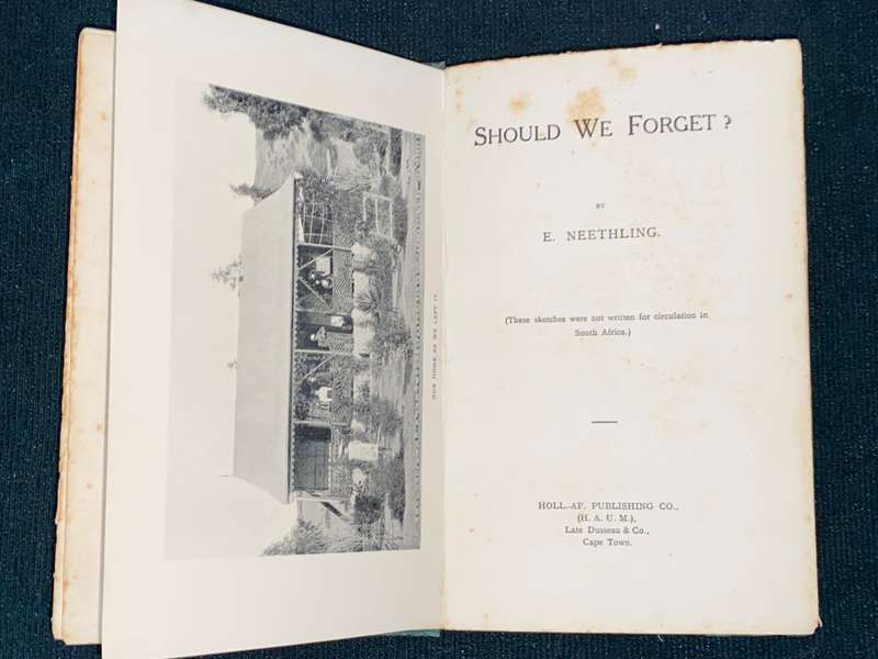 SHOULD WE FORGET BY E. NEETHLING