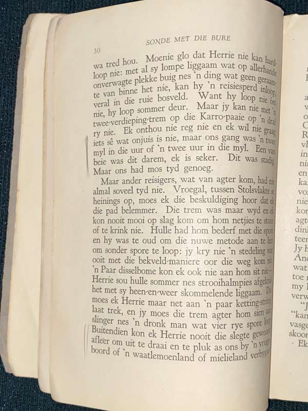 SONDE MET DIE BURE EN HERRIE OP DIE OU TREMSPOOR DEUR C.J. LANGENHOVEN  1938