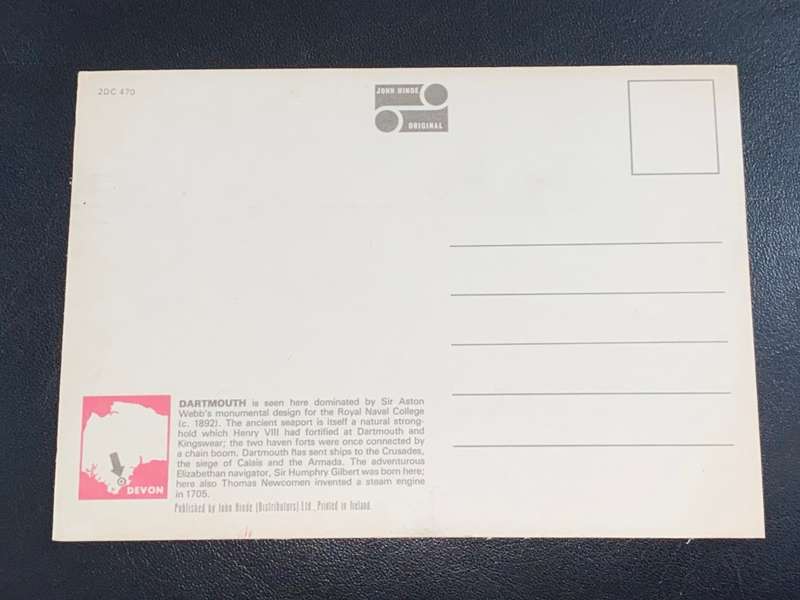 VINTAGE DARTMOUTH ENGLAND POST CARD