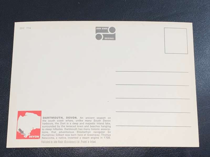 VINTAGE THE OLD MARKET DARTMOUTH ENGLAND POST CARD