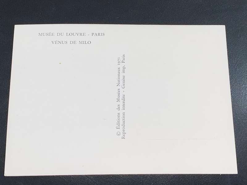 VENUS DE MILO - LOUVRE MUSEUM PARIS POST CARD