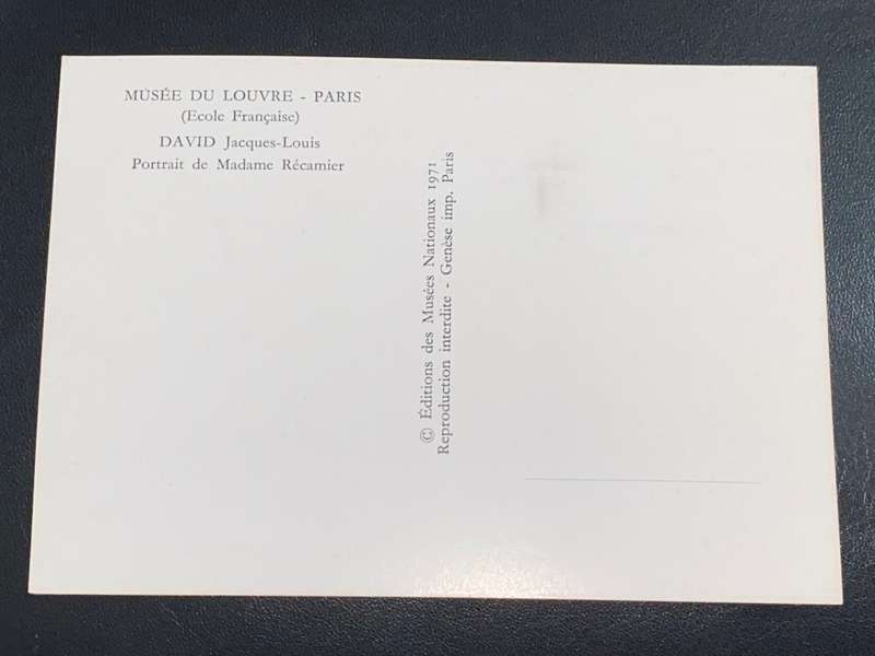 MADAME RECAMIER BY DAVID JACQUES-LOUIS  - LOUVRE MUSEUM PARIS POST CARD