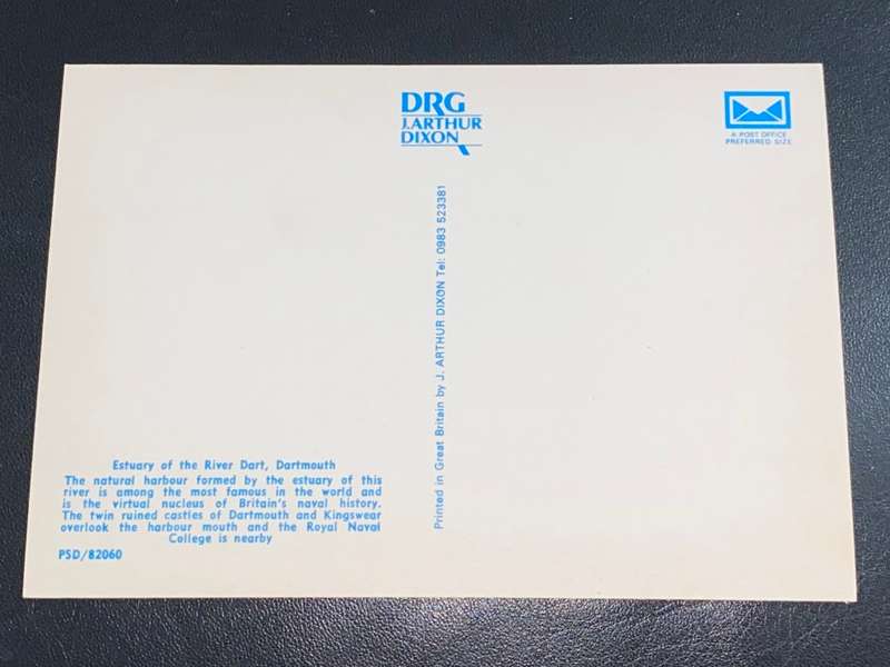 RIVER DART, DARTMOUTH ENGLAND POST CARD