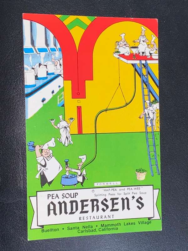 PWA SOUP ANDERSEN'S RESTAURANT CALIFORNIA USA POST CARD