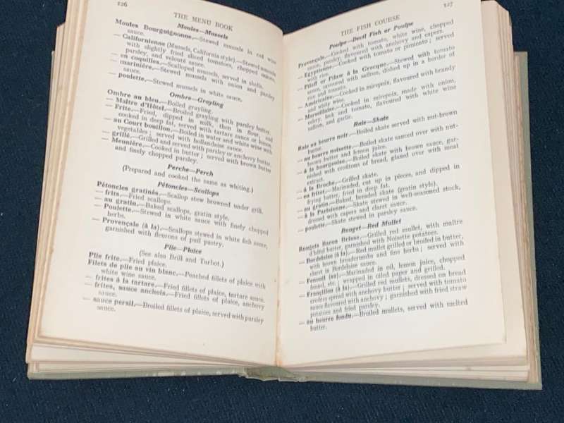 THE MENU BOOK & REGISTER OF DISHES PRACTICAL. GASTRONOMY BY C. HERMAN SENN