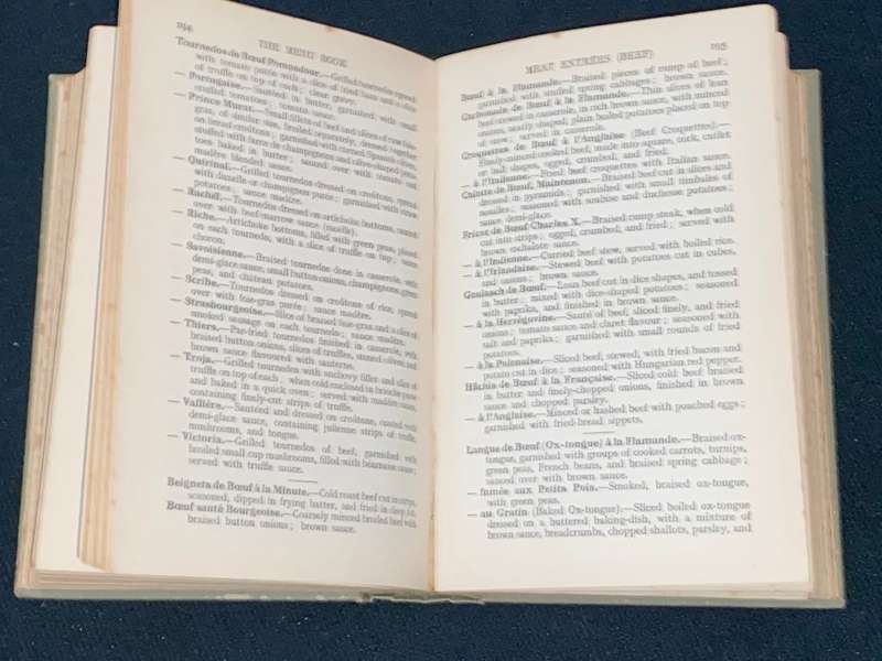 THE MENU BOOK & REGISTER OF DISHES PRACTICAL. GASTRONOMY BY C. HERMAN SENN