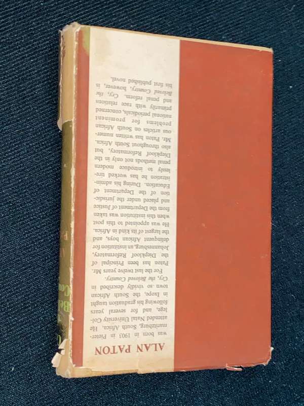 CRY THE BELOVED COUNTRY BY ALAN PATON 1948 1ST UK EDITION