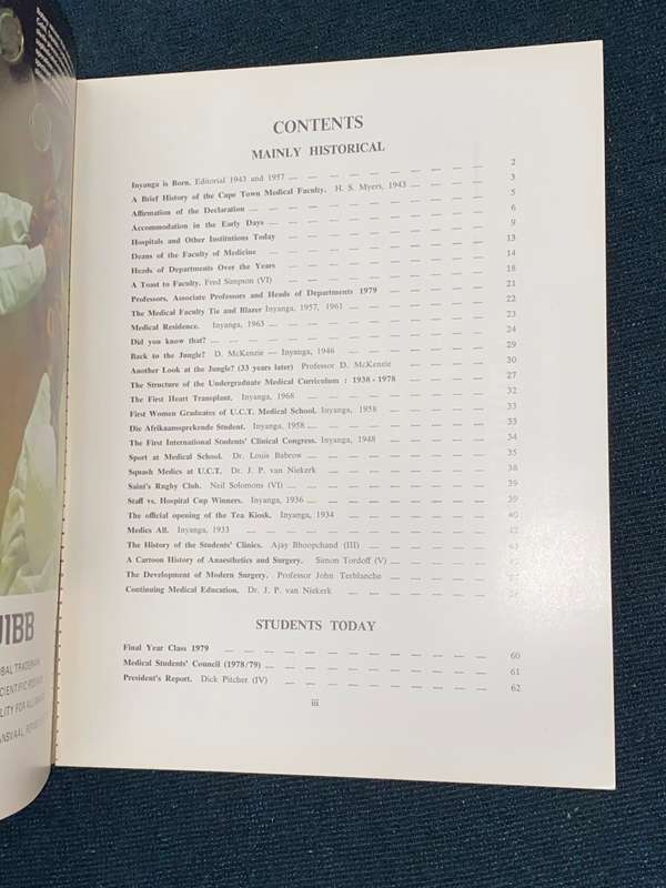 INYANGA 1979  UNIVERSITY OF CAPE TOWN 150 ANNIVERSARY