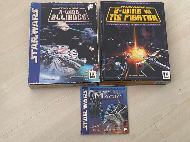 VINTAGE STAR WARS PC GAMES X-WING ALLIANCE AND X-WING VS. TIE FIGHTER AND BEHIND THE MAGIC DISCS