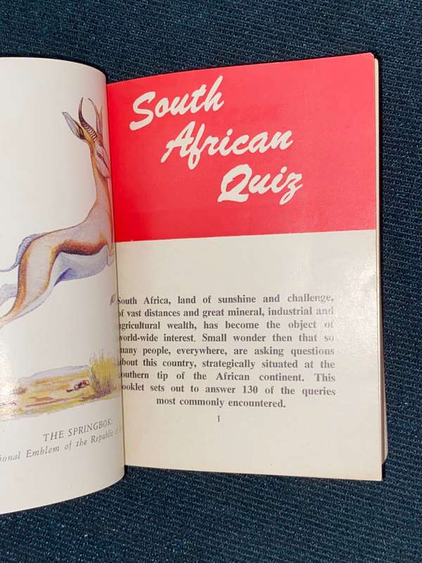 SOUTH AFRICAN QUIZ VINTAGE BOOKLET