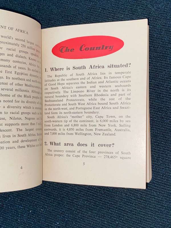 SOUTH AFRICAN QUIZ VINTAGE BOOKLET