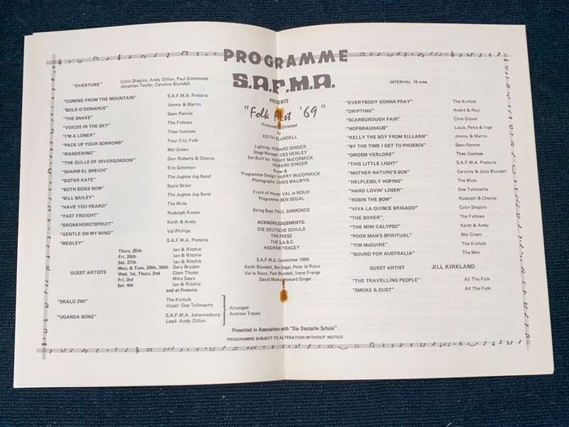 FOLK FEST 69 PROGRAMME