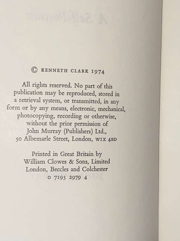 ANOTHER PART OF THE WOOD A SELF PORTRAIT BY KENNETH CLARK