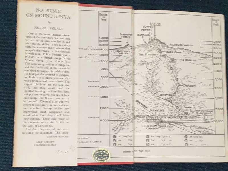 NO PICNIC ON MOUNT KENYA BY FELICE BENUZZI THE STORY OF THREE P.O.W.S' ESCAPE TO ADVENTURE