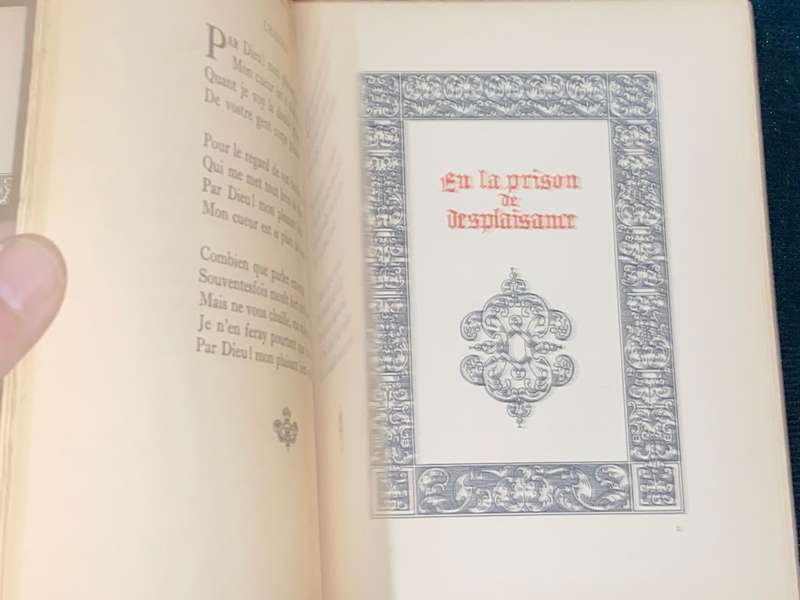 POESIES DE CHARLES D'ORLEANS 1926