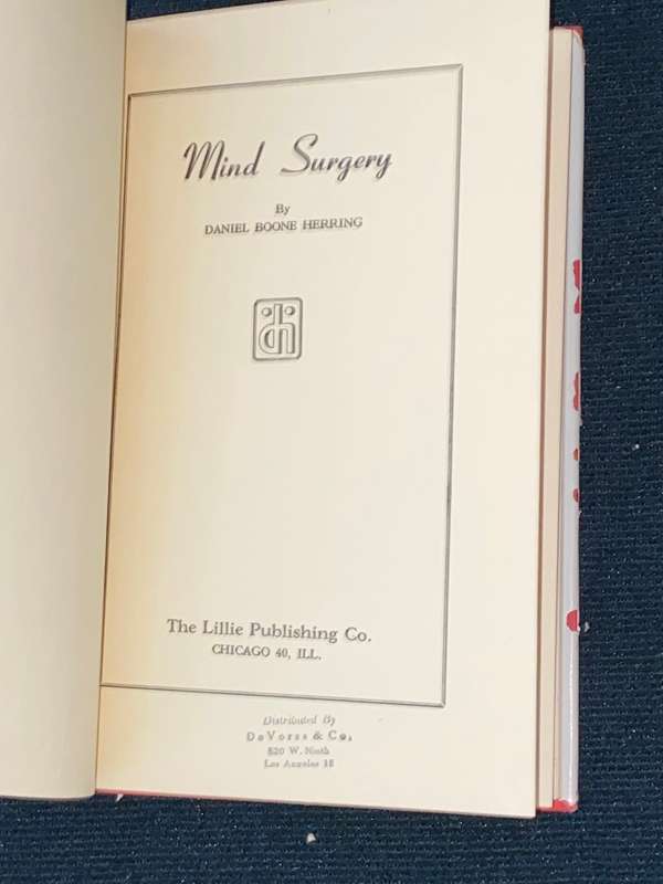 MIND SURGERY BY DANIEL BOONE HERRING