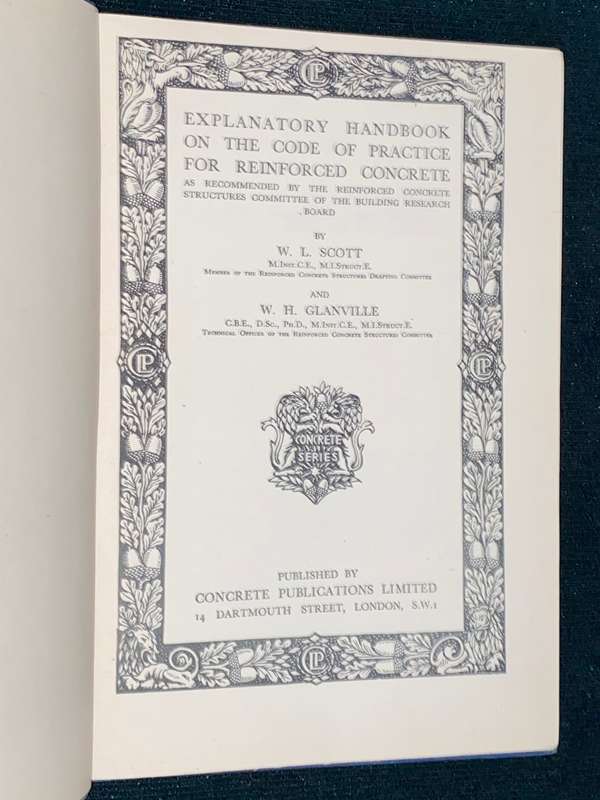 EXPLANATORY HANDBOOK ON THE CODE OF PRACTICE FOR REINFORCED CONCRETE BY W.L. SCOTT