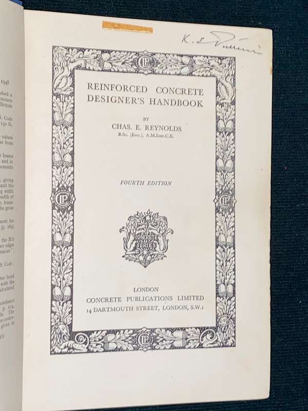 REINFORCED CONCRETE DESIGNER'S HANDBOOK BY CHAS E. REYNOLDS