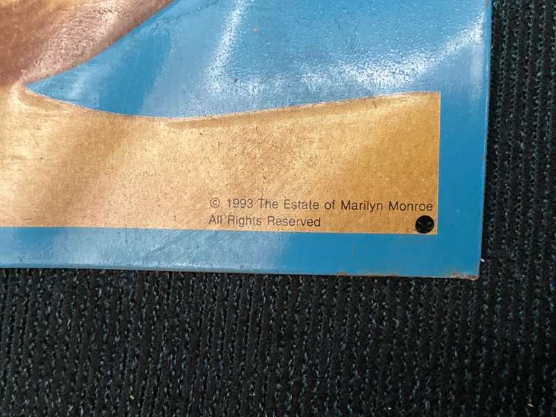MARILYN MONROE TIN ADVERTISEMENT SIGN