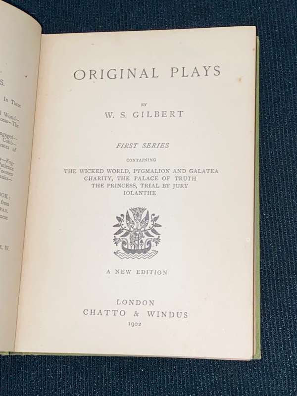 W.S. GILBERT'S ORIGINAL PLAYS FIRST SERIES 1902